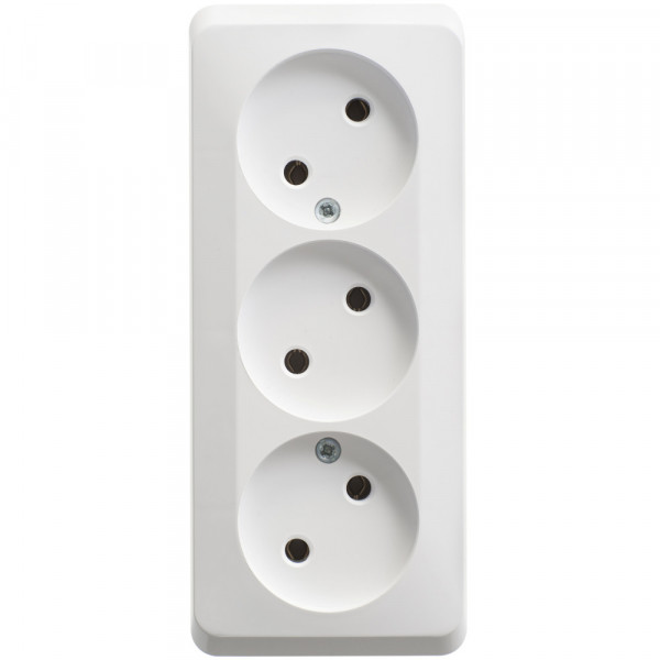Розетка Schneider Electric ЭТЮД 3х-мест. О/У 16А/250В БЕЛЫЙ