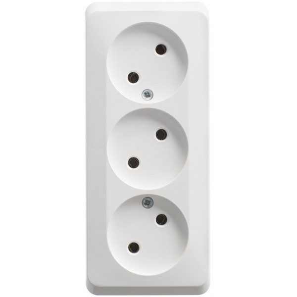 Розетка Schneider Electric ЭТЮД 3х-мест. О/У 16А/250В БЕЛЫЙ