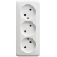 Розетка Schneider Electric ЭТЮД 3х-мест. О/У 16А/250В БЕЛЫЙ