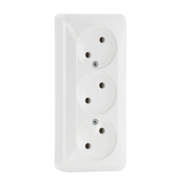 Розетка Schneider Electric ЭТЮД 3х-мест. О/У 16А/250В БЕЛЫЙ