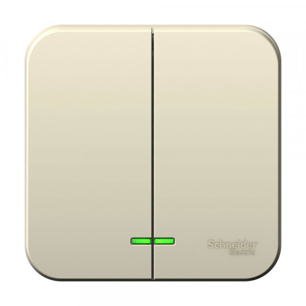 Выключатель Schneider Electric BLANCA 2х-клав. с подсветкой О/У 6А/250B МОЛОЧНЫЙ