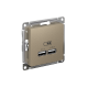 ATLASDESIGN USB РОЗЕТКА A+A, 5В/2,1А, 2х5В/1,05А, механизм, ШАМПАНЬ
