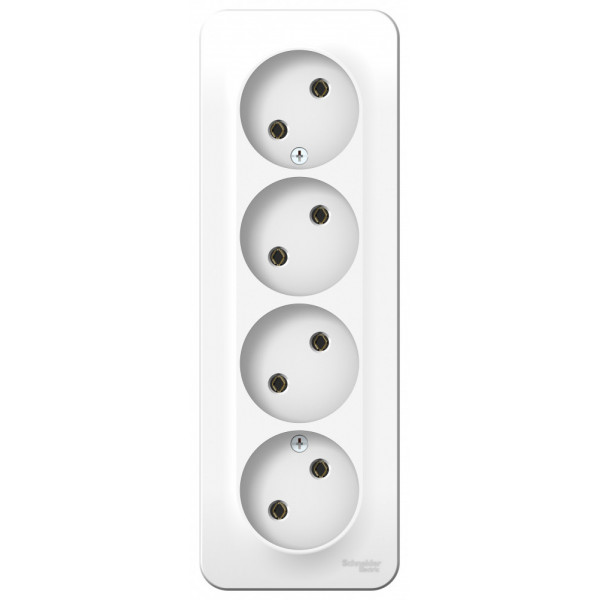 Розетка Schneider Electric BLANCA 4х-мест. О/У 16А/250В БЕЛЫЙ