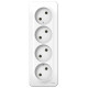 Розетка Schneider Electric BLANCA 4х-мест. О/У 16А/250В БЕЛЫЙ