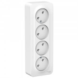 Розетка Schneider Electric BLANCA 4х-мест. О/У 16А/250В БЕЛЫЙ