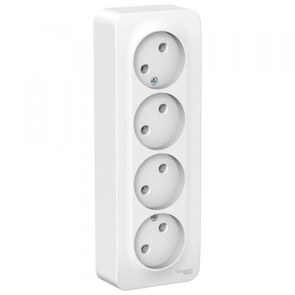 Розетка Schneider Electric BLANCA 4х-мест. О/У 16А/250В БЕЛЫЙ