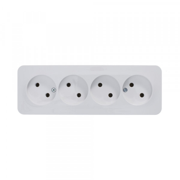Розетка Schneider Electric BLANCA 4х-мест. О/У 16А/250В БЕЛЫЙ