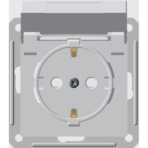 W59 AQUA РОЗЕТКА с заземлением со шторками с крышкой, 16А, IP44, механизм, БЕЛЫЙ