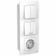 Блок Schneider Electric BLANCA Розетка, 2 двухклав. выкл. С/У 10А/16А 250В БЕЛЫЙ