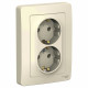 Розетка Schneider Electric BLANCA 2х-мест. с заземл. С/У 16А/250В МОЛОЧНЫЙ