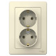 Розетка Schneider Electric BLANCA 2х-мест. с заземл. С/У 16А/250В МОЛОЧНЫЙ