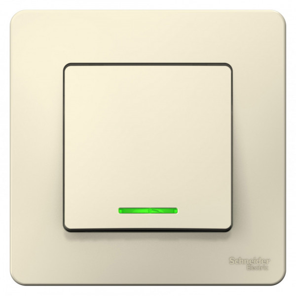 Выключатель Schneider Electric BLANCA 1-клав. с подсвет. С/У 10АХ/250B МОЛОЧНЫЙ