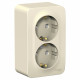 Розетка Schneider Electric BLANCA 2х-мест. заземл.+шторки О/У 16А/250В МОЛОЧНЫЙ