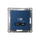 ATLASDESIGN USB РОЗЕТКА тип-C 65Вт высокоскор.заряд. QC, PD, механизм, АКВАМАРИН