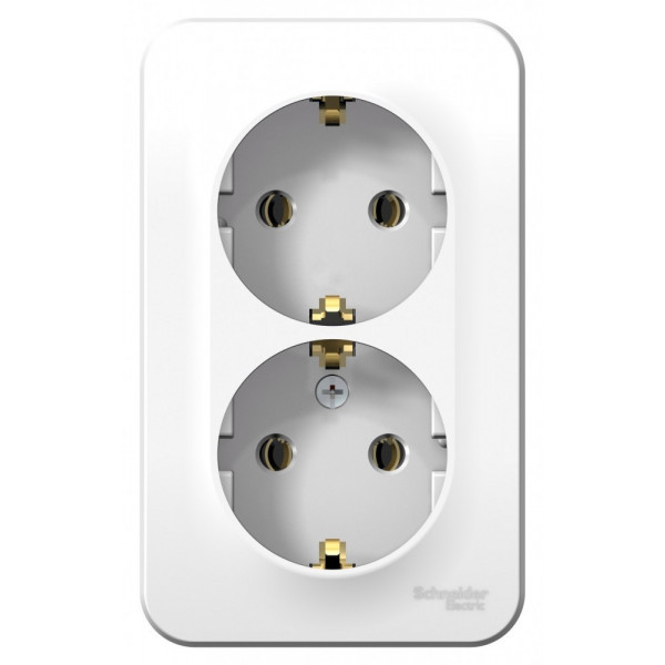 Розетка Schneider Electric BLANCA 2х-мест. с заземлением О/У 16А/250В БЕЛЫЙ
