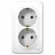 Розетка Schneider Electric BLANCA 2х-мест. с заземлением О/У 16А/250В БЕЛЫЙ