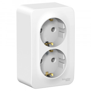 Розетка Schneider Electric BLANCA 2х-мест. с заземлением О/У 16А/250В БЕЛЫЙ