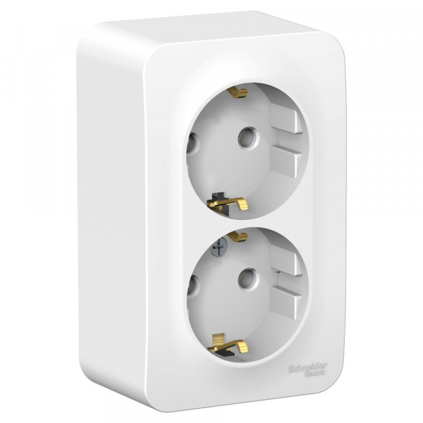 Розетка Schneider Electric BLANCA 2х-мест. с заземлением О/У 16А/250В БЕЛЫЙ