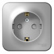 Розетка Schneider Electric BLANCA 1-мест. заземл.+шторки О/У 16А/250В АЛЮМИНИЙ