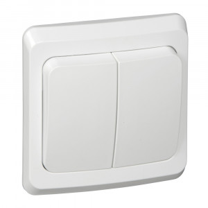 Выключатель Schneider Electric ЭТЮД 2х-клав. С/У с подсвет. 10АX/250B БЕЛЫЙ