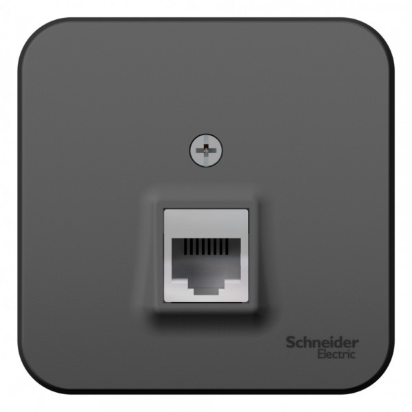 Розетка Schneider Electric BLANCA компьютерная RJ45 кат.5e О/У АНТРАЦИТ