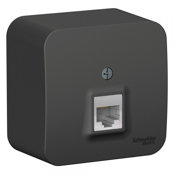 Розетка Schneider Electric BLANCA компьютерная RJ45 кат.5e О/У АНТРАЦИТ