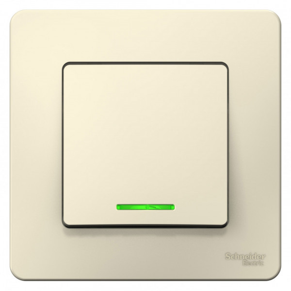 Выключатель Schneider Electric BLANCA 1-клав. с подсвет. С/У 6А/250B МОЛОЧНЫЙ