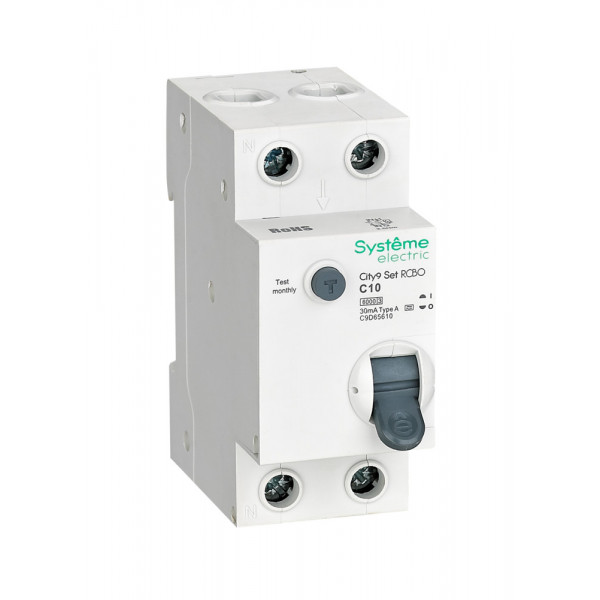 City9 Set Авт. выкл. диф. тока (АВДТ) 1P+N С 10А 6kA 30мА Тип-A 230В