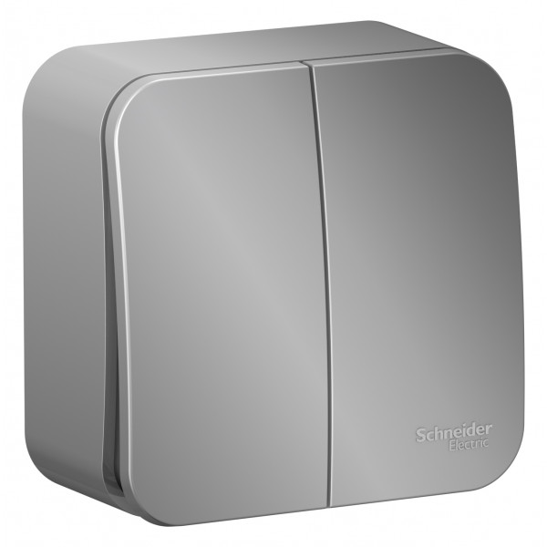 Выключатель Schneider Electric BLANCA 2х-клав. О/У с 10А/250B АЛЮМИНИЙ