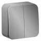 Выключатель Schneider Electric BLANCA 2х-клав. О/У с 10А/250B АЛЮМИНИЙ
