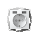 ATLASDESIGN РОЗЕТКА 16А c 2 USB A+A, 5В/2,4А, 2х5В/1,2А, механизм, ЛОТОС