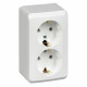 Розетка Schneider Electric ЭТЮД 2х-мест. О/У с заземл. 16А/250В БЕЛЫЙ