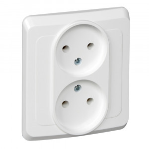 Розетка Schneider Electric ЭТЮД 2х-мест. С/У 16А/250В БЕЛЫЙ