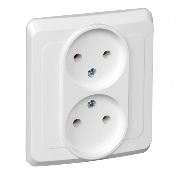 Розетка Schneider Electric ЭТЮД 2х-мест. С/У 16А/250В БЕЛЫЙ