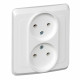 Розетка Schneider Electric ЭТЮД 2х-мест. С/У 16А/250В БЕЛЫЙ