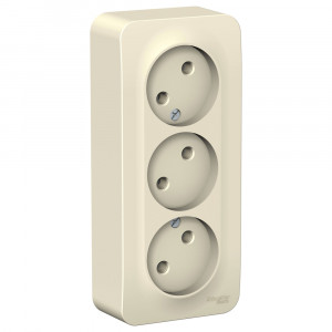 Розетка Schneider Electric BLANCA 3х-мест. О/У 16А/250В МОЛОЧНЫЙ