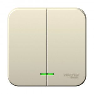 Выключатель Schneider Electric BLANCA 2х-клав. с подсветкой О/У 10А/250B МОЛОЧНЫЙ