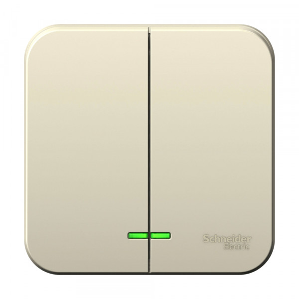 Выключатель Schneider Electric BLANCA 2х-клав. с подсветкой О/У 10А/250B МОЛОЧНЫЙ