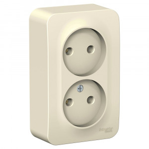 Розетка Schneider Electric BLANCA 2х-мест. О/У 16А/250В МОЛОЧНЫЙ
