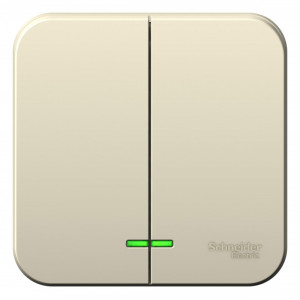 Выключатель Schneider Electric BLANCA 2х-клав. с подсветкой О/У 10А/250B МОЛОЧНЫЙ