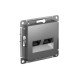 ATLASDESIGN РОЗЕТКА двойная компьютерная RJ45+RJ45 кат. 6А, механизм, СТАЛЬ