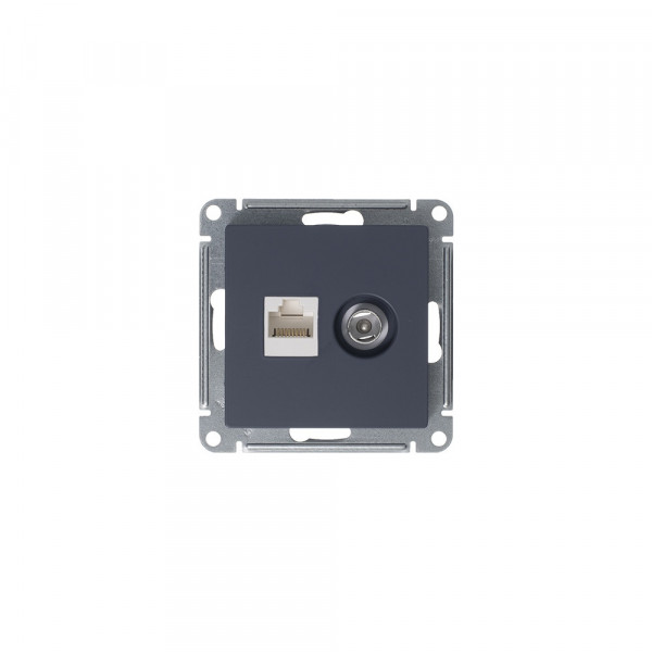 ATLASDESIGN РОЗЕТКА двойная ТВ + компьютерная RJ45 кат. 5e, механизм, ГРИФЕЛЬ