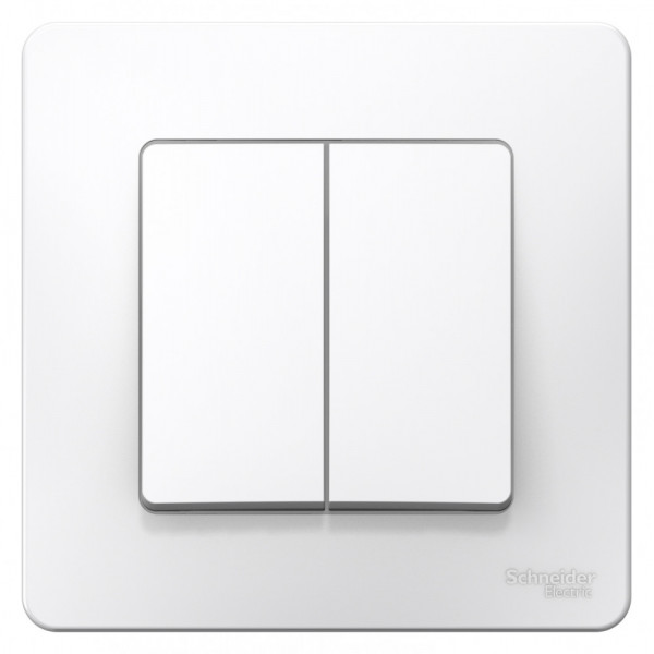 Переключатель Schneider Electric BLANCA 2х-клав. с подсвет. С/У 10АХ/250B БЕЛЫЙ
