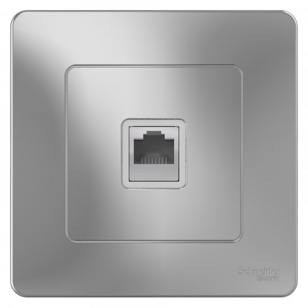 Розетка Schneider Electric BLANCA компьютерная RJ45 кат.5e С/У АЛЮМИНИЙ
