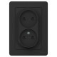 Розетка Schneider Electric BLANCA 2х-мест. со шторками С/У 16А/250В АНТРАЦИТ