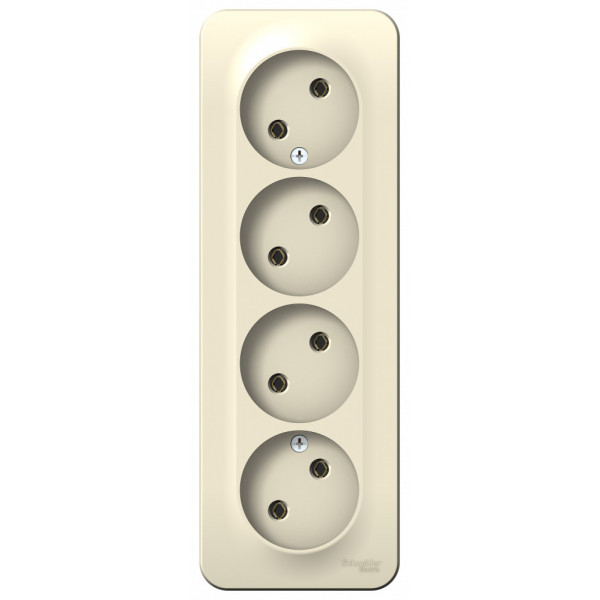 Розетка Schneider Electric BLANCA 4х-мест. О/У 16А/250В МОЛОЧНЫЙ