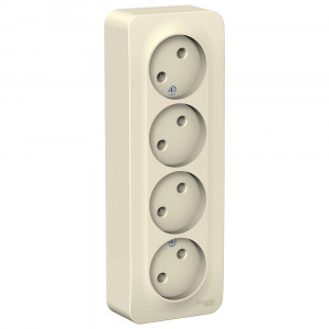 Розетка Schneider Electric BLANCA 4х-мест. О/У 16А/250В МОЛОЧНЫЙ