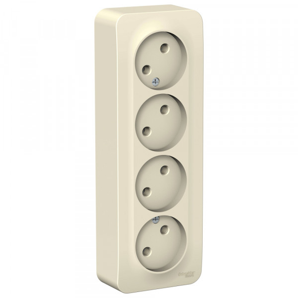 Розетка Schneider Electric BLANCA 4х-мест. О/У 16А/250В МОЛОЧНЫЙ