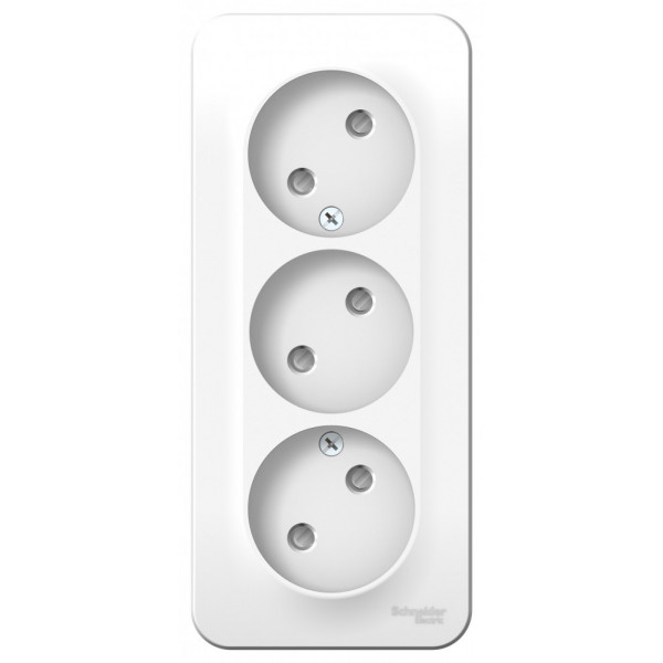 Розетка Schneider Electric BLANCA 3х-мест. О/У со шторками 16А/250В БЕЛЫЙ