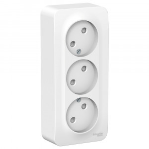 Розетка Schneider Electric BLANCA 3х-мест. О/У со шторками 16А/250В БЕЛЫЙ